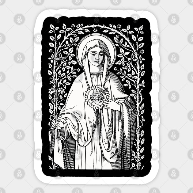 Vintage Virgin Mary Catholic Sticker by Beltschazar